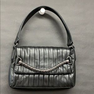 Botkier handbag shoulder black leather gunmetal HW